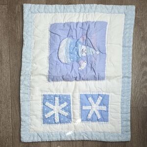 (J57) Blue and White Snowman Pillow Case